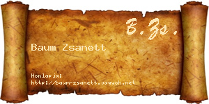 Baum Zsanett névjegykártya